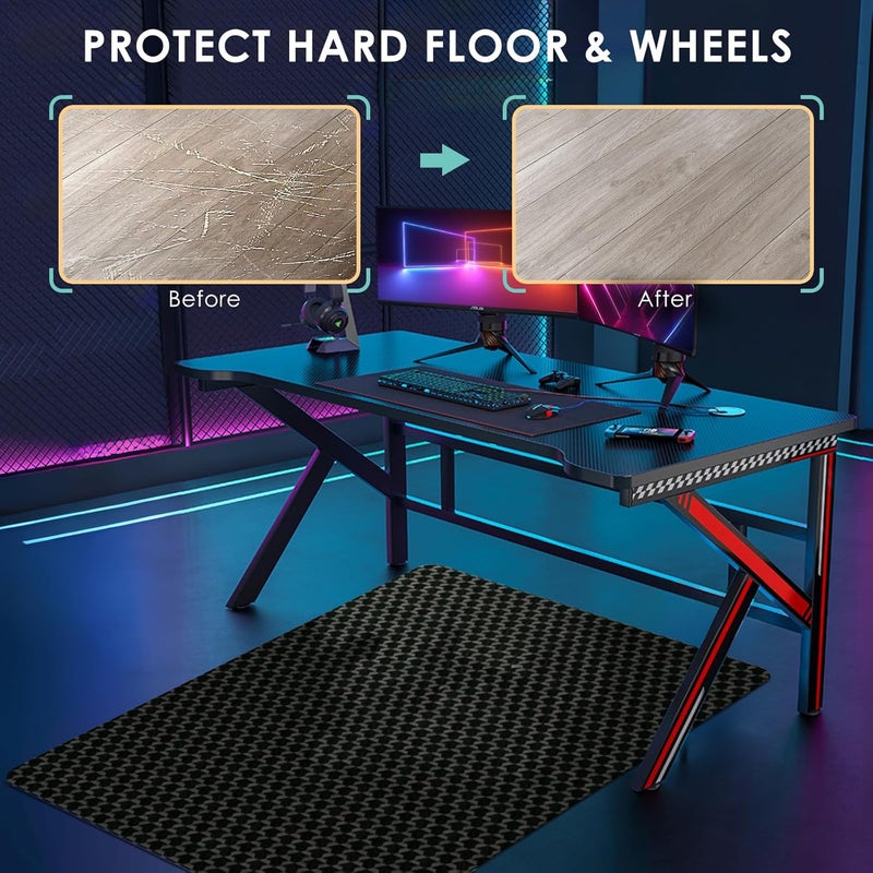 Vicwe Office Chair Mat for Hardwood Floor, 63" x 51" Large Chair Mat, Gaming Chair Mats for Hardwood, Easy Glide for Chairs, Multi-Purpose Floor Protector Desk Chair Mats for Home Office - Image 2